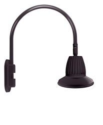 RAB GN4LED26NSST11A 26W LED Gooseneck Straight Shade with Wall 20" High, 19" from Wall Goose Arm, 4000K (Neutral), Spot Reflector, 11" Straight Shade, Bronze Finish