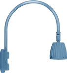 RAB GN5LED13NLB 13W LED Gooseneck No Shade with Pole 20" High, 19" from Pole Goose Arm, 4000K (Neutral), Flood Reflector, Light Blue Finish