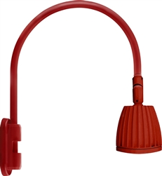 RAB GN5LED13NR 13W LED Gooseneck No Shade with Pole 20" High, 19" from Pole Goose Arm, 4000K (Neutral), Flood Reflector, Red Finish