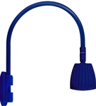 RAB GN5LED13NRBL 13W LED Gooseneck No Shade with Pole 20" High, 19" from Pole Goose Arm, 4000K (Neutral), Rectangular Reflector, Royal Blue Finish
