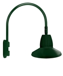 RAB GN5LED13NRSTG 13W LED Gooseneck Straight Shade with Pole 20" High, 19" from Pole Goose Arm, 4000K (Neutral), Rectangular Reflector, 15" Straight Angle Shade, Hunter Green Finish