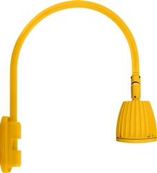 RAB GN5LED13NYL 13W LED Gooseneck No Shade with Pole 20" High, 19" from Pole Goose Arm, 4000K (Neutral), Flood Reflector, Yellow Finish
