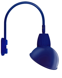 RAB GN5LED26NADBL 26W LED Gooseneck Dome Shade with Pole 20" High, 19" from Pole Goose Arm, 4000K (Neutral), Flood Reflector, 15" Angled Dome Shade, Royal Blue Finish