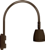 RAB GN5LED26NBWN 26W LED Gooseneck No Shade with Pole 20" High, 19" from Pole Goose Arm, 4000K (Neutral), Flood Reflector, Brown Finish