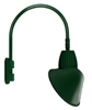 RAB GN5LED26NSACG 26W LED Gooseneck Cone with Pole 20" High, 19" from Pole Goose Arm, 4000K Color Temperature (Neutral), Spot Reflector, 15" Angled Cone Shade, Hunter Green Finish