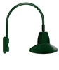 RAB GN5LED26NSSTG 26W LED Gooseneck Straight Shade with Pole 20" High, 19" from Pole Goose Arm, 4000K (Neutral), Spot Reflector, 15" Straight Angle Shade, Hunter Green Finish
