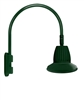 RAB GN5LED26NST11G 26W LED Gooseneck Straight Shade with Pole 20" High, 19" from Pole Goose Arm, 4000K (Neutral), Flood Reflector, 11" Straight Angle Shade, Hunter Green Finish