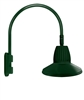 RAB GN5LED26NSTG 26W LED Gooseneck Straight Shade with Pole 20" High, 19" from Pole Goose Arm, 4000K (Neutral), Flood Reflector, 15" Straight Angle Shade, Hunter Green Finish