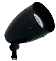 RAB HBLED10B AMB 10W Amber LED Bullet Floodlight, No Photocell, 92 Lumens, 75 CRI, 120-277V, Black Finish