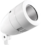 RAB HSLED18NW/D10 18W LED Bullet Spotlight, 4000K (Neutral), No Photocell, 1572 Lumens, 82 CRI, 120-277V, 3H x 3V Beam Distribution, Dimmable Operation, DLC Listed, White Finish