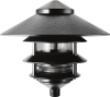 RAB LL23B 4 Tier Lawn Light with 10" Top Tier, 120V 100W Incandescent Lamp, Black