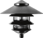 RAB LL23B 4 Tier Lawn Light with 10" Top Tier, 120V 100W Incandescent Lamp, Black