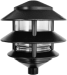 RAB LL322B 3 Tier Lawn Light, 120V 75W Incandescent Lamp, Black