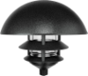 RAB LLD3B 3 Tier Lawn Light with Dome Top, 120V 75W Incandescent Lamp, Black