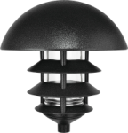 RAB LLD4B 4 Tier Lawn Light with Dome Top, 120V 100W Incandescent Lamp, Black