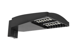 RAB LOT2T65Y/D10/UPA/HS 65W LED LOTBLASTER Area Light, No Photocell, 3000K (Warm), 6666 Lumens, 71 CRI, 120-277V, Type II Distribution, Dimmable, Universal Pole Adaptor w/ House Side Shield, Bronze Finish