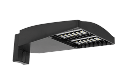 RAB LOT3T110/480/D10/UPA/HS 110W LED LOTBLASTER Area Light, No Photocell, 5000K (Cool), 13196 Lumens, 480V, Type III Distribution, Dimmable, Universal Pole Adaptor w/ House Side Shield, Bronze Finish