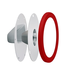 RAB LRFGNLEDR Lens/Reflector Kit, Clear Lens, Compatible with Gooseneck Fixture,  Red Finish