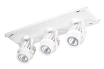 RAB MDLED3X12-30Y-W 36W LED 3 Fixture Multi-Head Gear Tray, 3000K, 2772 Lumens, 90 CRI, 30 Degree Reflector, Forward Phase TRIAC Dimmer, White Tray/White Head