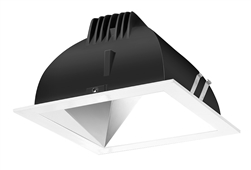 RAB NDLED4S-50Y-S-W 4" New Construction Square Trim Module, 3000K (Warm), 90 CRI, 50 Degree Beam Spread, Specular Silver Cone White Trim