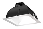 RAB NDLED4S-50Y-W-S 4" New Construction Square Trim Module, 3000K (Warm), 90 CRI, 50 Degree Beam Spread, White Cone Silver Trim