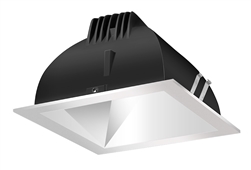 RAB NDLED4S-WYY-M-S 4" New Construction Square Trim Module, 2700K, 90 CRI, Wall Washer, Matte Silver Cone Silver Trim