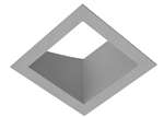 RAB NDTRIM3S20A-M 3" New Construction Square Trimmed Module, 20° Adjustable, Matte Silver Finish