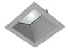 RAB NDTRIM3SW-M 3" New Construction Square Trimmed Module, Wall Washer, Matte Silver Finish