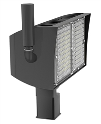 RAB PIPXL100T/D10/LC 100W LED PIPXL Floodlight, No Photocell, 5000K (Cool), 15839 Lumens, 78 CRI, 120-277V, 7H x 6V Beam Distribution, Trunnion Mount, Dimmable, DLC Premium Listed, Lightcloud Installed, Standard Option, Bronze Finish