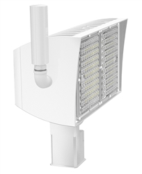 RAB PIPXL70SFW/D10/LC 70W LED PIPXL Floodlight, No Photocell, 5000K (Cool), 10601 Lumens, 78 CRI, 120-277V, 7H x 6V Beam Distribution, Slipfitter Mount, Dimmable, DLC Premium Listed, Lightcloud Installed, Standard Option, White Finish