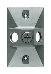 RAB R14-3 Rectangular Metal Cover, 3 Hole, Silver Gray