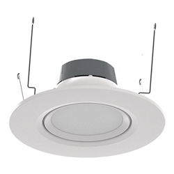 RAB RA6R109FA120WS 10W 6" LED Round Retrofit Downlight, Adjustable Head, 2700K, 3000K, 3500K, 4000K & 5000K Color Temperature