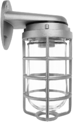 RAB VBR100DGS Vaporproof 150W Incandescent Lamp 120V Silver Color - With Clear Glass and Die Cast Guard