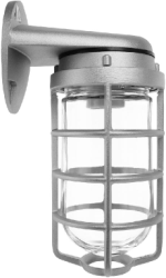 RAB VBR100W Vaporproof 150W Incandescent Lamp 120V White Color - With Clear Glass Globe, No Guard