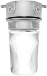 RAB VC100P/F13 Vaporproof 13W Compact Fluorescent (CFL) Lamp 120V Natural Color - With Clear Flat Bottom Prismatic Polycarbonate Globe, No Guard
