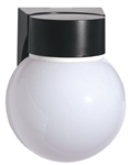 RAB VC100PB Vaporproof 100W Incandescent Lamp 120V Satin Aluminum Color with Glass Globe