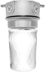 RAB VX100P-S-3/4 Vaporproof 75W Incandescent Lamp 120V Silver Color - With Clear Flat Bottom Prismatic Polycarbonate Globe, No Guard