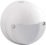 RAB WPLEDR5NW 5W Round LED Wallpack, 4000K (Neutral), No Photocell, 159 Lumens, 85 CRI, 120-277V, Not DLC Listed, White Finish