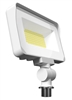 RAB X34SW 35/25/20W LED Floodlight, 2685-4677 Lumens, Knuckle Mount, 3000K/4000K/5000K Color Temperature, 120/277V, White