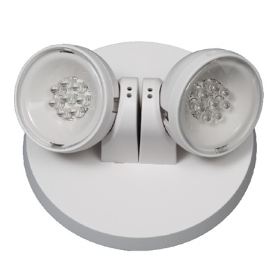 Sure Lites APWR2 Remote Heads LED Emergency Heads, Two Heads, White Housing, Wet Location Listed