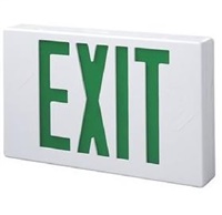 Sure Lites APX6G Thermoplastic LED Exit and Emergency Light, AC Only, No Battery, Green Letters, White Housing