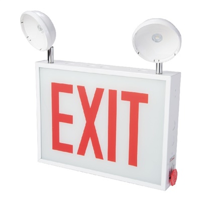 Sure Lites CHXC71 Steel LED Emergency Light Exit Sign Combo, Self-Powered, Single Face, No Arrow