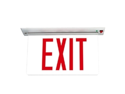 Sure Lites EUR60G LED Edge Lit Exit Sign, Recessed Mount, AC Only, Universal Face, Green Letter, Anodized Aluminum