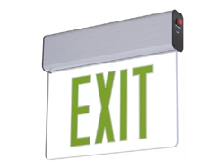 Sure Lites EUS60R LED Edge Lit Exit Sign, Surface Mount, AC Only, Universal Face, Red Letter, Anodized Aluminum