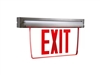 Sure Lites EUX71R Self-Powered Mount Edge Lit LED Exit Sign with Battery Back-Up, Single Face, Red Exit Color, Brushed Aluminum Housing, No Self-Diagnostics