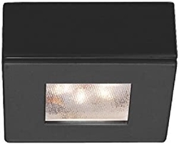 WAC Lighting HR-LED87S-27-BK LED Square Button Light, 2700K, Black