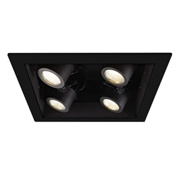 WAC Lighting MT-4LD226T-BK 4" LED Precision Multiples Trim for Adjustable Spot 4 Light (2x2) Housing, Black