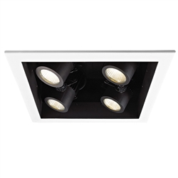 WAC Lighting MT-4LD226T-WT 4" LED Precision Multiples Trim for Adjustable Spot 4 Light (2x2) Housing, White