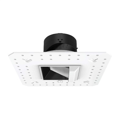 WAC R2ASWL-A840-HZWT 2" Square Wall Wash Lensed Trimless Housing, Wet Location, Asymmetrical Beam Spread, 85 CRI, 4000K, Haze/ White