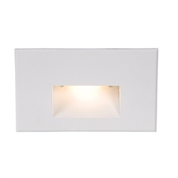 WAC Lighting WL-LED100C-WT 3.5W Horizontal Rectangle LED Step Light, 120V, 3000K Color Temperature, White on Aluminum